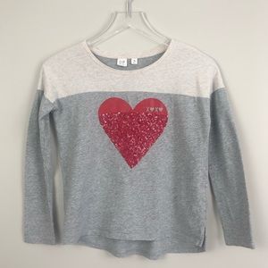 Gap Kids Long Sleeve Heart Top - Large/10